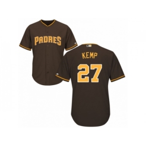 Men's Majestic San Diego Padres #27 Matt Kemp Replica Brown Alternate Cool Base MLB Jersey