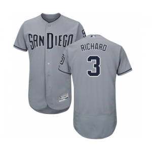 Men's Majestic San Diego Padres #3 Clayton Richard Authentic Grey Road Cool Base MLB Jersey