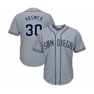 Men's Majestic San Diego Padres #30 Eric Hosmer Replica Grey Road Cool Base MLB Jersey