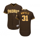 Men's Majestic San Diego Padres #31 Dave Winfield Brown Alternate Flex Base Authentic Collection MLB Jersey