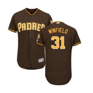 Men's Majestic San Diego Padres #31 Dave Winfield Brown Alternate Flex Base Authentic Collection MLB Jersey