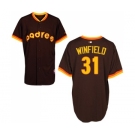 Men's Majestic San Diego Padres #31 Dave Winfield Replica Coffee 1984 Turn Back The Clock MLB Jersey