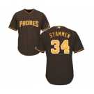 Men's Majestic San Diego Padres #34 Craig Stammen Replica Brown Alternate Cool Base MLB Jersey