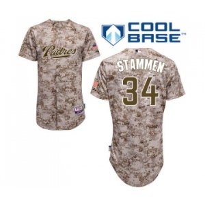 Men's Majestic San Diego Padres #34 Craig Stammen Replica Camo Alternate 2 Cool Base MLB Jersey