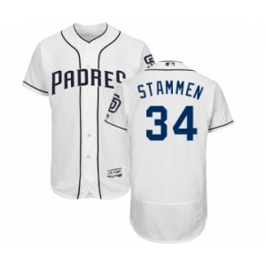 Men's Majestic San Diego Padres #34 Craig Stammen White Home Flex Base Authentic Collection MLB Jersey