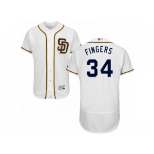 Men's Majestic San Diego Padres #34 Rollie Fingers White Flexbase Authentic Collection MLB Jersey