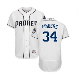 Men's Majestic San Diego Padres #34 Rollie Fingers White Home Flex Base Authentic Collection MLB Jersey