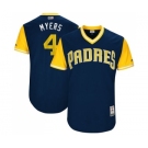 Men's Majestic San Diego Padres #4 Wil Myers Authentic Navy Blue 2017 Players Weekend MLB Jersey