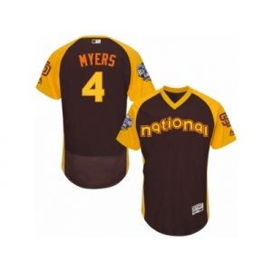 Men's Majestic San Diego Padres #4 Wil Myers Brown 2016 All-Star National League BP Authentic Collection Flex Base MLB Jersey
