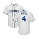 Men's Majestic San Diego Padres #4 Wil Myers Replica White Home Cool Base MLB Jersey