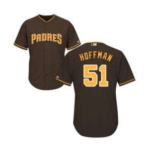 Men's Majestic San Diego Padres #51 Trevor Hoffman Replica Brown Alternate Cool Base MLB Jersey