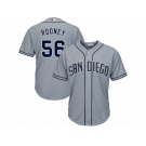 Men's Majestic San Diego Padres #56 Fernando Rodney Authentic Grey Road Cool Base MLB Jersey