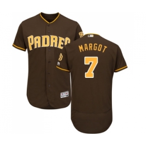 Men's Majestic San Diego Padres #7 Manuel Margot Brown Alternate Flex Base Authentic Collection MLB Jersey