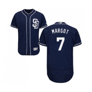Men's Majestic San Diego Padres #7 Manuel Margot Navy Blue Alternate Flex Base Authentic Collection MLB Jersey