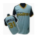 Men's Mitchell and Ness San Diego Padres #31 Dave Winfield Replica White Throwback MLB Jersey