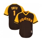 Men's San Diego Padres #1 Ozzie Smith Replica Brown Alternate Cooperstown Cool Base Baseball Jersey