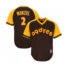 Men's San Diego Padres #2 Johnny Manziel Replica Brown Alternate Cooperstown Cool Base Baseball Jersey