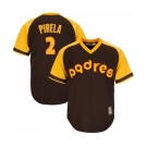 Men's San Diego Padres #2 Jose Pirela Replica Brown Alternate Cooperstown Cool Base Baseball Jersey