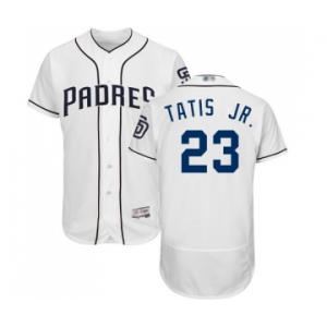 Men's San Diego Padres #23 Fernando Tatis Jr. White Home Flex Base Authentic Collection Baseball Jersey