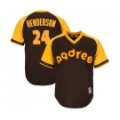 Men's San Diego Padres #24 Rickey Henderson Replica Brown Alternate Cooperstown Cool Base Baseball Jersey