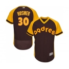 Men's San Diego Padres #30 Eric Hosmer Brown Alternate Cooperstown Authentic Collection Flex Base Baseball Jersey