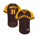 Men's San Diego Padres #31 Dave Winfield Brown Alternate Cooperstown Authentic Collection Flex Base Baseball Jersey