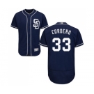 Men's San Diego Padres #33 Franchy Cordero Navy Blue Alternate Flex Base Authentic Collection Baseball Jersey