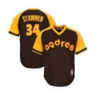Men's San Diego Padres #34 Craig Stammen Replica Brown Alternate Cooperstown Cool Base Baseball Jersey