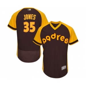 Men's San Diego Padres #35 Randy Jones Brown Alternate Cooperstown Authentic Collection Flex Base Baseball Jersey