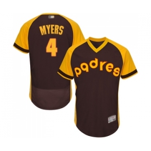 Men's San Diego Padres #4 Wil Myers Brown Alternate Cooperstown Authentic Collection Flex Base Baseball Jersey