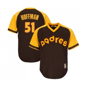Men's San Diego Padres #51 Trevor Hoffman Replica Brown Alternate Cooperstown Cool Base Baseball Jersey