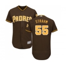 Men's San Diego Padres #55 Matt Strahm Brown Alternate Flex Base Authentic Collection Baseball Jersey