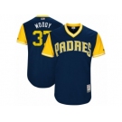 Men's San Diego Padres Travis Wood #37 Woody Majestic Navy 2017 Players Weekend Authentic Jersey