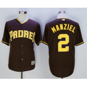 San Diego Padres #2 Johnny Manziel Coffee New Cool Base Stitched MLB Jersey