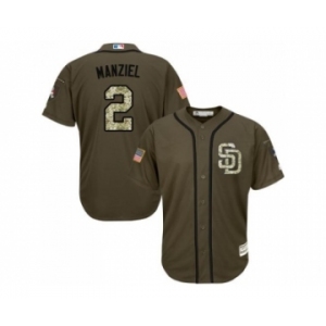 San Diego Padres #2 Johnny Manziel Green Salute to Service Stitched Baseball Jersey