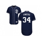 San Diego Padres #34 Rollie Fingers Navy Blue Flexbase Authentic Collection Stitched MLB Jersey