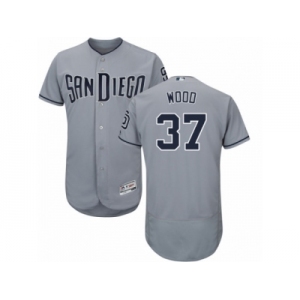 San Diego Padres #37 Travis Wood Authentic Grey Road Cool Base MLB Jersey