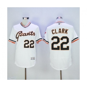 Men San Francisco Giants #22 Will Clark Majestic White Flexbase Authentic Collection Cooperstown Player Jersey