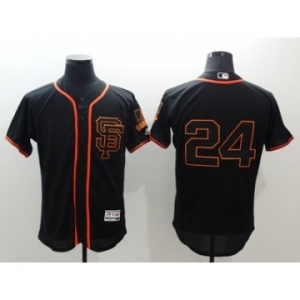 Men San Francisco Giants #24 Willie Mays Majestic Black Flexbase Authentic Collection Team Jersey