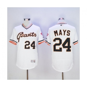 Men San Francisco Giants #24 Willie Mays Majestic White Flexbase Authentic Collection Cooperstown Player Jersey