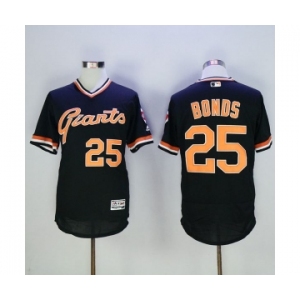 Men San Francisco Giants #25 Barry Bonds Majestic Black Flexbase Authentic Collection Cooperstown Player Jersey