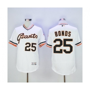 Men San Francisco Giants #25 Barry Bonds Majestic White Flexbase Authentic Collection Cooperstown Player Jersey