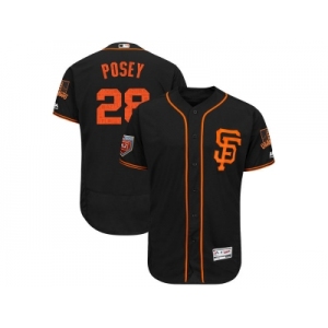 Men San Francisco Giants #28 Buster Posey Majestic Black 2018 Spring Training Flex Base Player Jersey