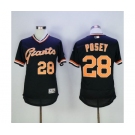 Men San Francisco Giants #28 Buster Posey Majestic Black Flexbase Authentic Collection Cooperstown Player Jersey