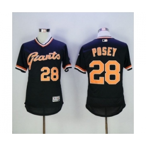 Men San Francisco Giants #28 Buster Posey Majestic Black Flexbase Authentic Collection Cooperstown Player Jersey