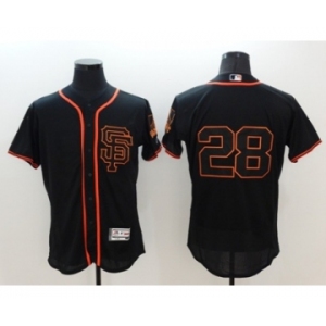 Men San Francisco Giants #28 Buster Posey Majestic Black Flexbase Authentic Collection Player Jersey