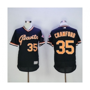 Men San Francisco Giants #35 Brandon Crawford Majestic Black Flexbase Authentic Collection Cooperstown Player Jersey