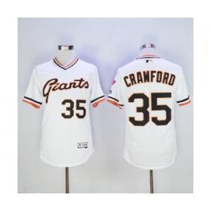 Men San Francisco Giants #35 Brandon Crawford Majestic White Flexbase Authentic Collection Cooperstown Player Jersey
