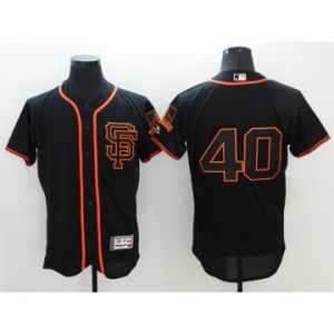 Men San Francisco Giants #40 Madison Bumgarner Majestic Black Flexbase Authentic Collection Player Jersey
