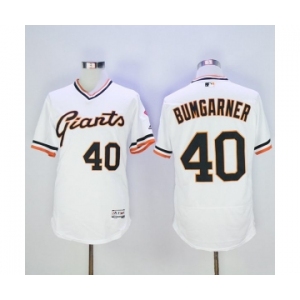 Men San Francisco Giants #40 Madison Bumgarner Majestic White Flexbase Authentic Collection Cooperstown Player Jersey